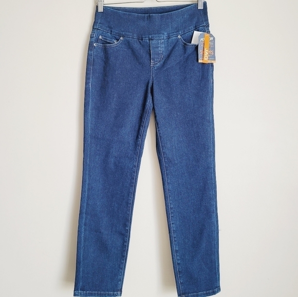 jag High Rise Slim Ankle Pull On Waistband Jeans - Picture 2 of 16